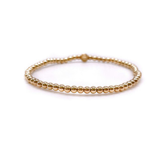 Non-Tarnishing Gold filled, 3mm Gold Ball Stretch Bracelet