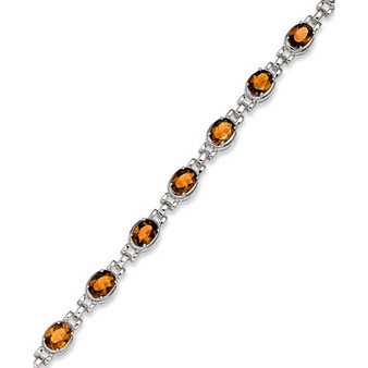 Sterling Silver Bracelet, Citrine Oval Link Bracelet (10 ct. t.w.)