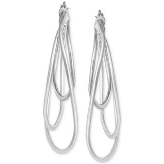 Multi-Hoop Drop Earrings in Sterling Silver