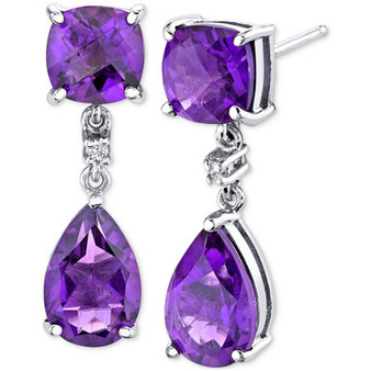 Amethyst (4-3/8 ct. t.w.) & Diamond Accent Drop Earrings in Sterling Silver