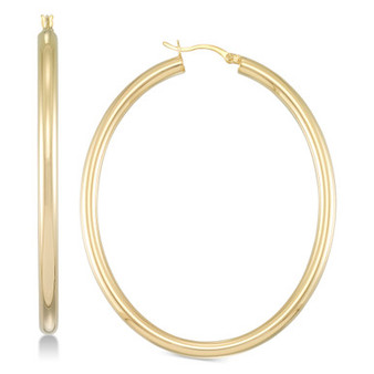 Polished Hoop Earrings in 18k Gold over Sterling Silver