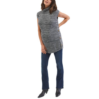 Side-Button Turtleneck Maternity Vest