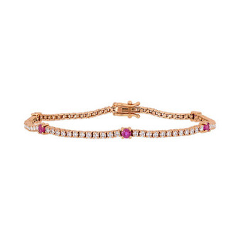 Ruby (3/4 ct. t.w.) & Diamond (1-3/4 ct. t.w.) Link Bracelet in 14k Rose Gold