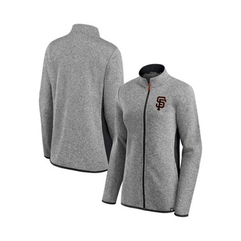 Women's Branded Heathered Charcoal San Francisco Giants Primary Logo Fleece Full-Zip Jacket