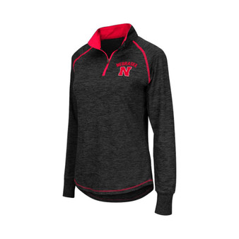 Women's Black Nebraska Huskers Bikram 1/4 Zip Long Sleeve Jacket