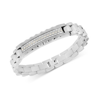 Men's Diamond (1/5 ct. t.w.) ID Bracelet in Stainless Steel