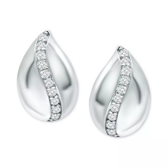 Cubic Zirconia Teardrop Huggie Hoop Earrings, Created for Macy's
