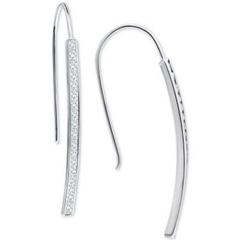 Cubic Zirconia Vertical Bar Threader Earrings, Created for Macy's