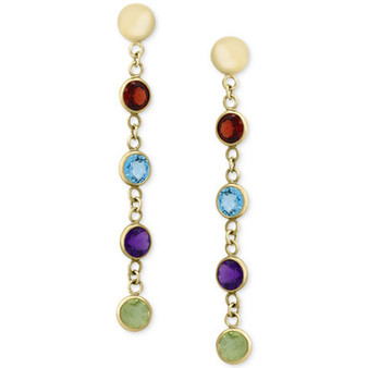 EFFY® Multi-Gemstone Drop Earrings (2-1/5 ct. t.w.) in 14k Gold