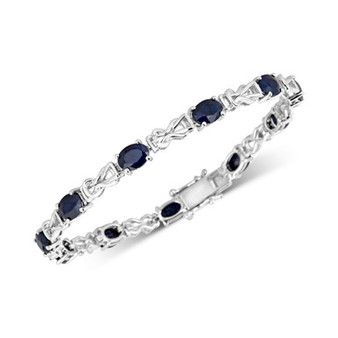 Sapphire Link Bracelet (10-1/2 ct. t.w.) in Sterling Silver