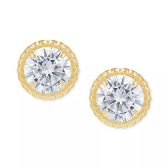 Children's Cubic Zirconia Screw Back Stud Earrings in 14k Gold