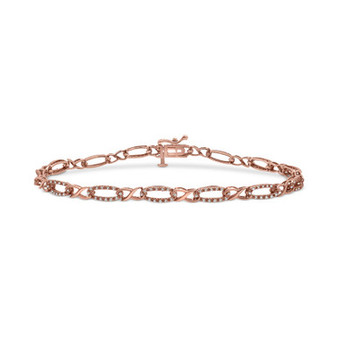 Diamond Link Chain Bracelet (1/3 ct. t.w.) in 10k Rose Gold
