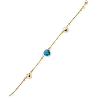 Swiss Blue Topaz Heart Chain Bracelet (4 ct. t.w.) in 14k Gold-Plated Sterling Silver