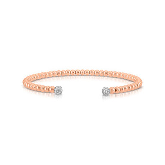Brilliant Bubbles Diamond (1/10 ct. t.w.) Bubble 1x1 Flex Bangle Bracelet Designed in Sterling Silver, 14k Yellow Gold over Sterling Silver or 14k Rose Gold over Sterling Silver