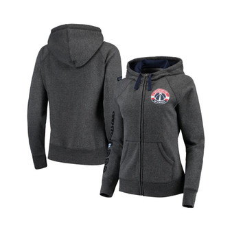 Women's Charcoal and Navy Washington Wizards Playoff Suede Fleece Full-Zip Jacket