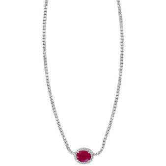 EFFY® Ruby (1-7/8 ct. t.w.) & Diamond (2-1/2 ct. t.w.) 18" Collar Necklace in 14k White Gold
