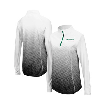Women's Black Oregon Ducks Magic Ombre Quarter-Zip Raglan Jacket