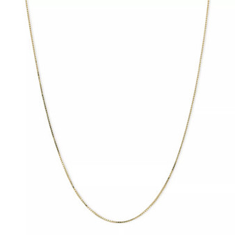 Box Chain 18" Necklace (1/2mm) in 14k Gold