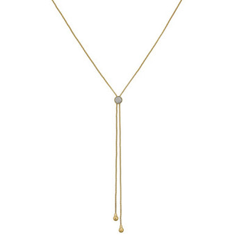 Diamond Pavé 30" Lariat Necklace (1/4 ct. t.w.) in 14k Gold-Plated Sterling Silver