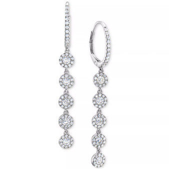 Diamond Halo Linear Drop Earrings (1-1/2 ct. t.w.)