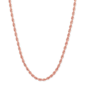 14k Rose Gold Diamond-Cut Rope Chain 22" Necklace (2-1/2mm)