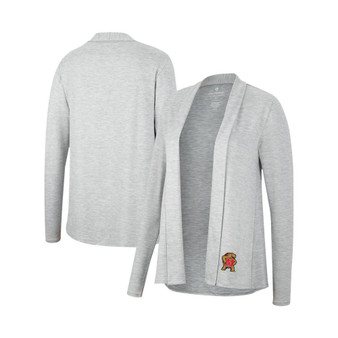 Women's Heathered Gray Maryland Terrapins Charlton Open Cardigan
