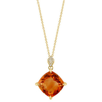 EFFY® Citrine (9-1/3 ct. t.w.) & Diamond Accent 18" Pendant Necklace in 14k Yellow Gold