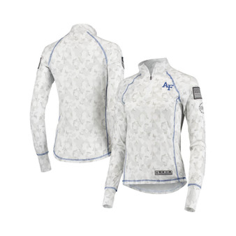 Women's White Air Force Falcons OHT Military-Inspired Appreciation Officer Arctic Camo 1/4-Zip Jacket