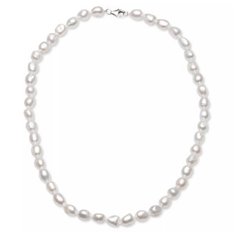 Cultured Freshwater Baroque Pearl (7-8mm) 18" Collar Necklace