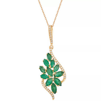 Sapphire (2-7/8 ct. t.w.) & Diamond (1/6 ct. t.w.) Flower Cluster 18" Pendant Necklace in 14k Gold (Also in Ruby & Emerald)