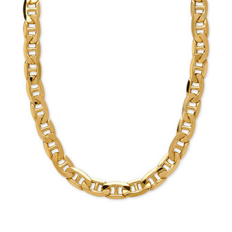 22" Beveled Marine Link Chain Necklace (7-1/5mm) in 10k Gold