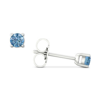 Lab-Created Blue Diamond Stud Earrings (1/4 ct. t.w.) in Sterling Silver