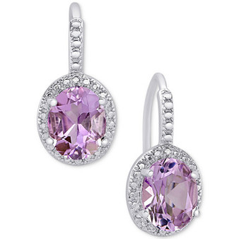 Amethyst (2-2/5 ct. t.w.) and Diamond Accent Drop Earrings in Sterling Silver