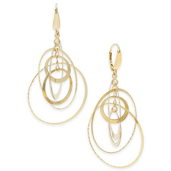 Multi-Circle Orbital Drop Earrings in 14k Gold
