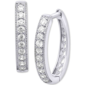 Lab-Created Diamond Small Hoop Earrings (1/2 ct. t.w.) in Sterling Silver