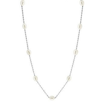 EFFY® Cultured Freshwater Pearl (6-7mm) Necklace in Sterling Silver (Available in Oval or Round)