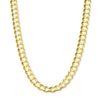 30" Open Curb Link Chain Necklace in Solid 14k Gold