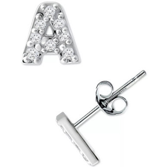 Cubic Zirconia Initial Stud Earrings, Created for Macy's