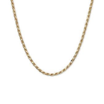 Diamond Cut Rope 22" Chain Necklace (4mm) in 14k Gold, Made in Italy