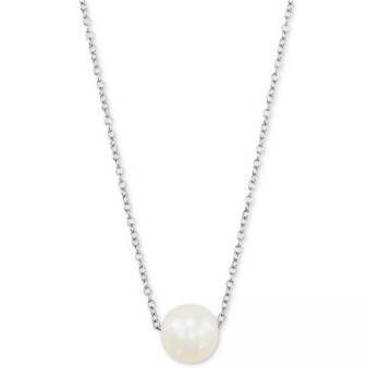 Cultured Freshwater Pearl (8mm) Solitaire 18" Pendant Necklace, Created for Macy's