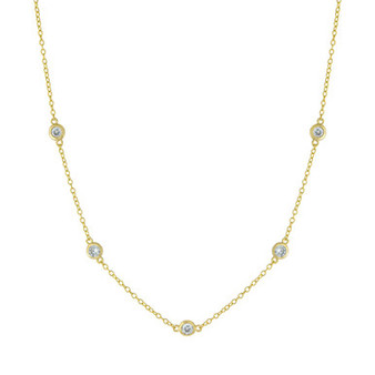 Cubic Zirconia Statement Necklace in Gold-Plated Sterling Silver, 16" + 2" extender, Created for Macy's