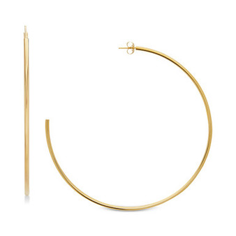 Polished Tube C-Hoop Earrings in 14k Gold
