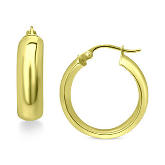 Small Chunky Hoop Earrings in 18k Gold Plated Sterling Silver, 3/4", Created for Macy's
