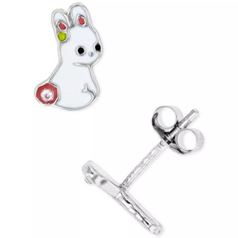 Bunny Stud Earrings in Sterling Silver or 14k Gold over Sterling Silver