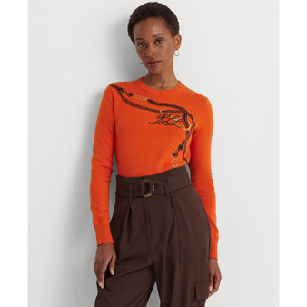 Women's Belting-Motif Sweater