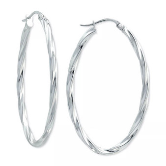 Oval Twist Small Hoop Earrings, 15mm, Created for Macy's