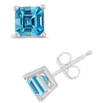 Swiss Blue Topaz (2-3/4 ct. t.w.) Stud Earrings in Sterling Silver
