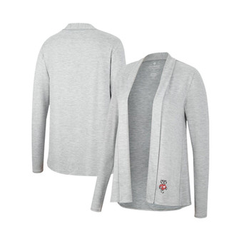 Women's Heathered Gray Wisconsin Badgers Charlton Open Cardigan