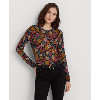 Women's Floral Cotton-Blend Sweater
