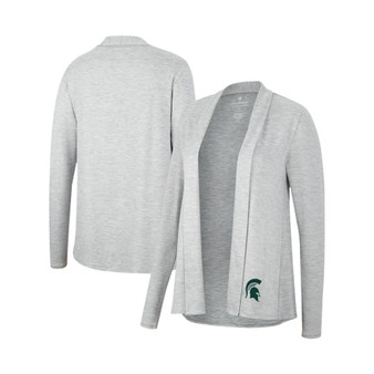 Women's Heathered Gray Michigan State Spartans Charlton Open Cardigan
